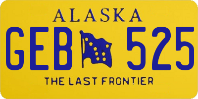AK license plate GEB525
