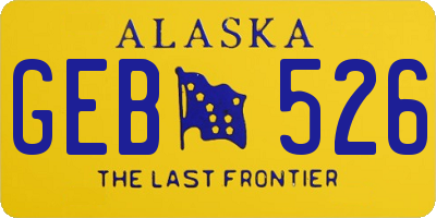 AK license plate GEB526