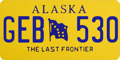 AK license plate GEB530