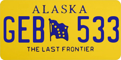 AK license plate GEB533