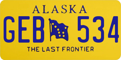 AK license plate GEB534