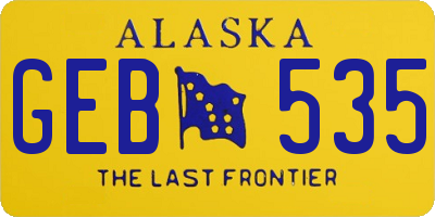 AK license plate GEB535