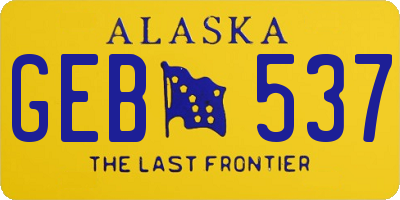 AK license plate GEB537