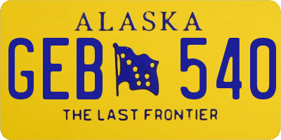 AK license plate GEB540