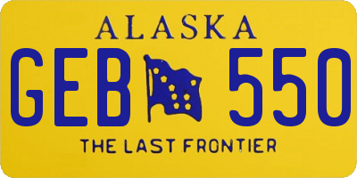 AK license plate GEB550