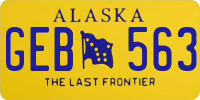 AK license plate GEB563