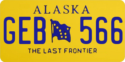 AK license plate GEB566