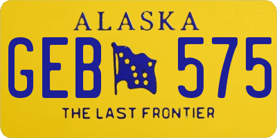 AK license plate GEB575