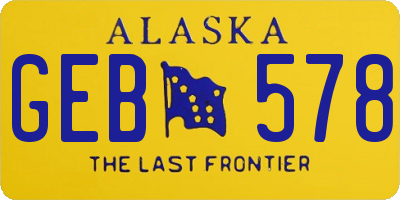 AK license plate GEB578