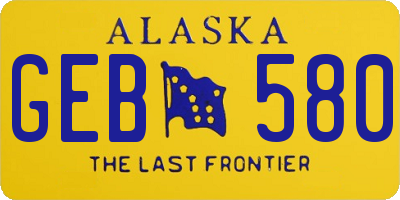 AK license plate GEB580