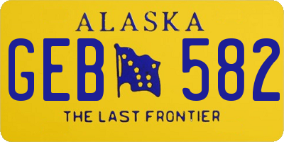 AK license plate GEB582