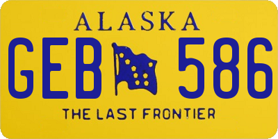 AK license plate GEB586