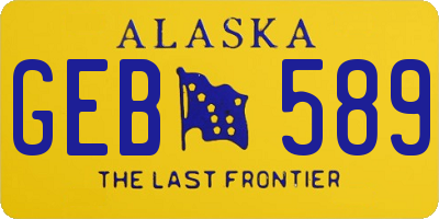 AK license plate GEB589