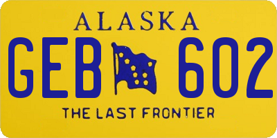 AK license plate GEB602