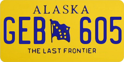 AK license plate GEB605