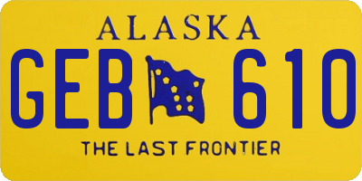 AK license plate GEB610