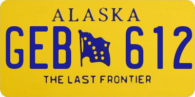 AK license plate GEB612
