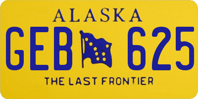 AK license plate GEB625