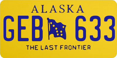 AK license plate GEB633
