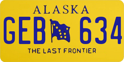 AK license plate GEB634