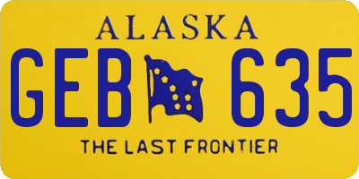 AK license plate GEB635