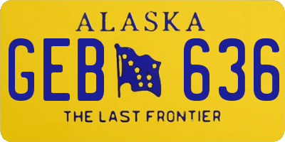 AK license plate GEB636