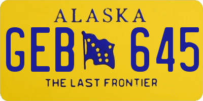AK license plate GEB645
