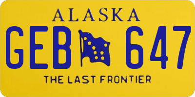 AK license plate GEB647