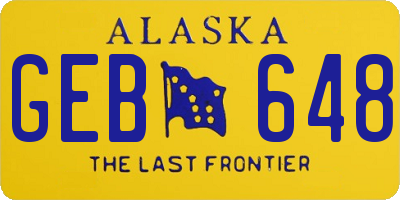 AK license plate GEB648