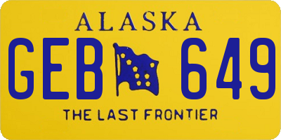 AK license plate GEB649