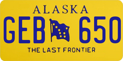 AK license plate GEB650