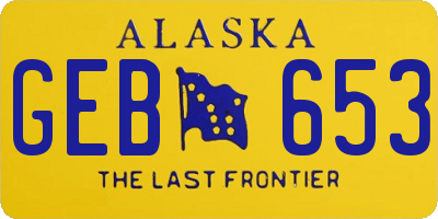 AK license plate GEB653
