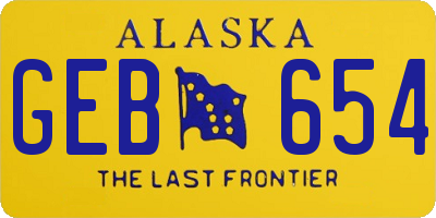 AK license plate GEB654