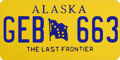 AK license plate GEB663