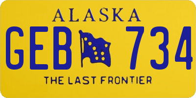 AK license plate GEB734