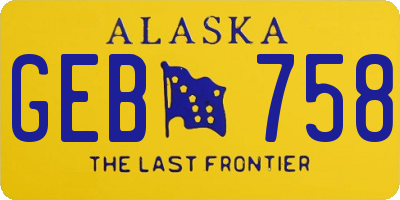 AK license plate GEB758
