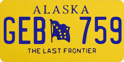 AK license plate GEB759