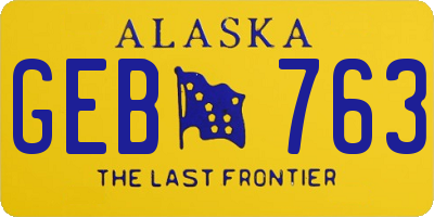 AK license plate GEB763