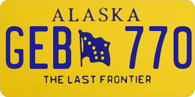 AK license plate GEB770