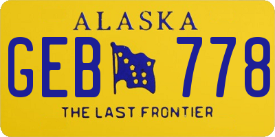 AK license plate GEB778