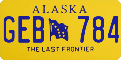 AK license plate GEB784