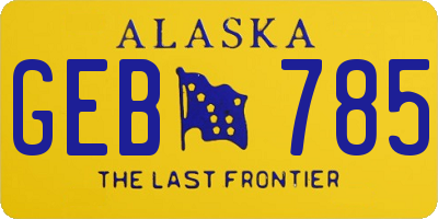 AK license plate GEB785
