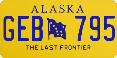 AK license plate GEB795