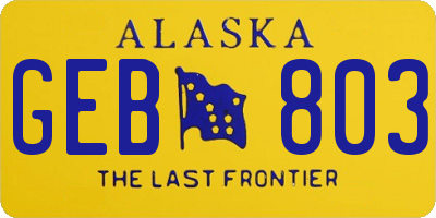 AK license plate GEB803