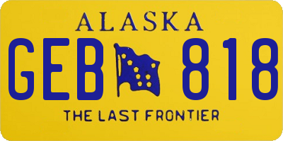 AK license plate GEB818