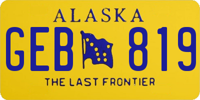 AK license plate GEB819