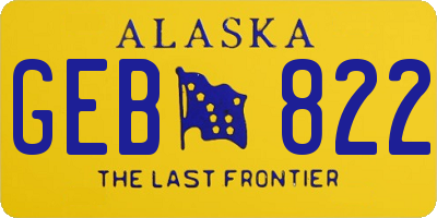 AK license plate GEB822
