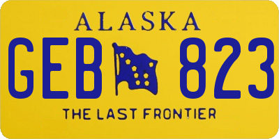AK license plate GEB823