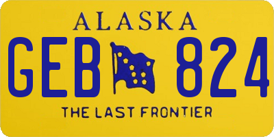 AK license plate GEB824