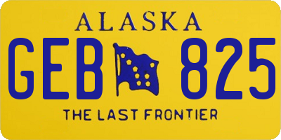 AK license plate GEB825